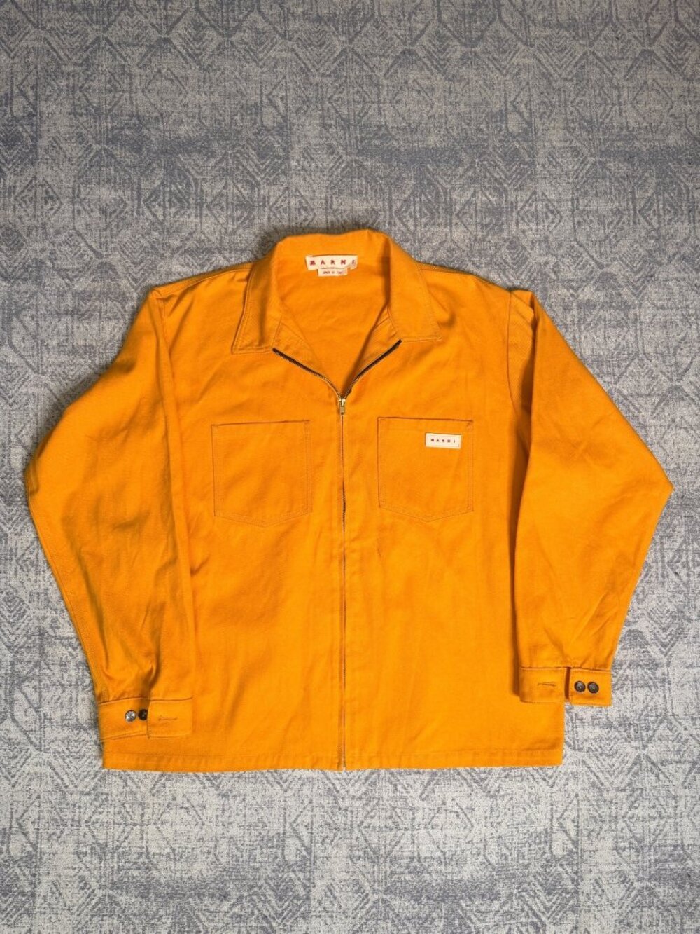 Marni Orange Zip-Up Workwear Overshirt Jacket